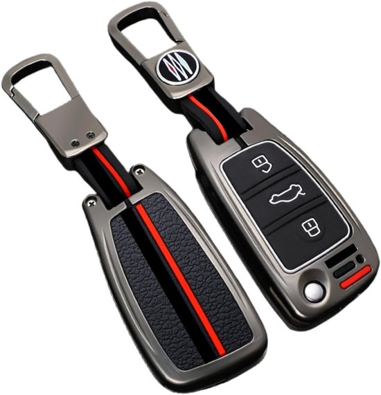 l Cover voor Audi A3 A4 A5 A6 - Zinklegering Sleutel Case - 3 Knoppen FOB Sleutel - Waterbestendige Sleutelhanger met Fluorescentie van Merkloos