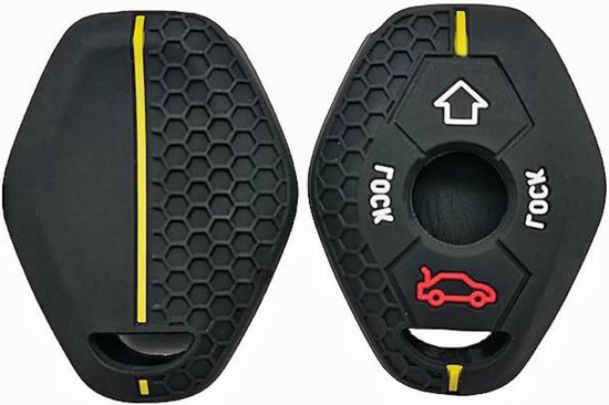 l hoesje BMW 3 5 7 Series X5 E53 X3 F83 E46 E39 E38 E60 E63 E61 E64 330i Z3 Z4 E85 E86 M5 325i - zwart met gele lijn van Merkloos