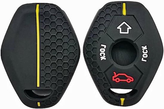 l hoesje BMW 3 5 7 Series X5 E53 X3 F83 E46 E39 E38 E60 E63 E61 E64 330i Z3 Z4 E85 E86 M5 325i - zwart met gele lijn