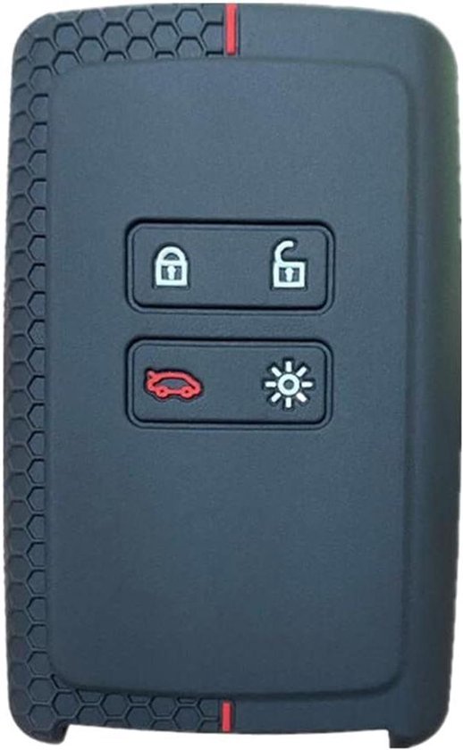 l Hoesje Renault Koleos Kadjar Honingraatpatroon Sleutelhoes - Zwart Rode Lijn - Beschermhoesje auto - Sleutelcover Renault. van Merkloos