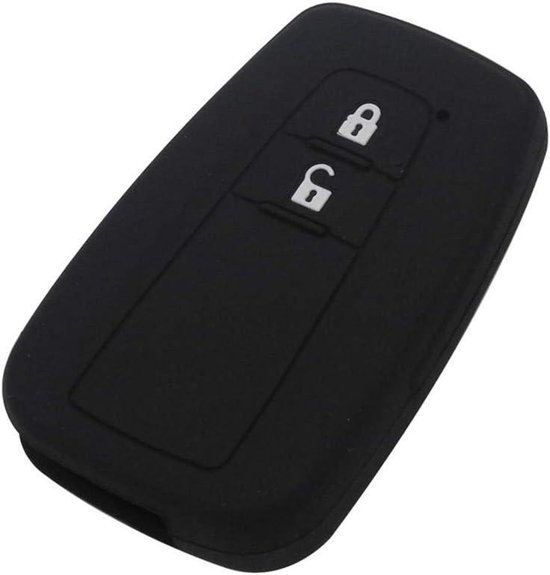 l hoesje voor Toyota CHR C-HR Camry Prius Prado - hoesje met 2 knoppen - Sleutelloze slimme sleutel - Zwart van Merkloos