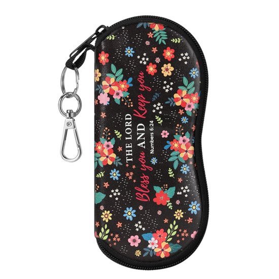 Lenzenvloeistof Zachte Lenzen - Neopreen Zonnebril Hoesje - Ritssluiting - Zwart/Bloem - Voor Mannen/Vrouwen - Lichtgewicht - Zonnebrilhoes