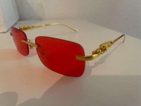 Lgeura® Randloze Zonnebril - Mode Rood (UV400) - Unisex - Perfect voor Zomer & Buitenactiviteiten - man -vrouw - Rood - zomer van Merkloos