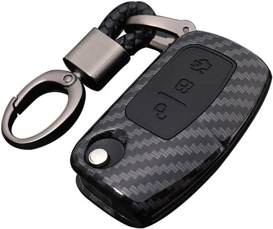 lhoes voor Ford Focus Edge Fiesta Kuga, Carbon Fiber Shell, , Sleutelhanger, zwart van Merkloos
