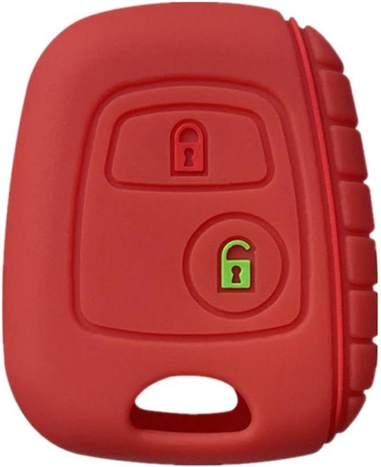 lhoes voor Peugeot en Citroen - Rood - Beschermhoes voor 206, 306, 406, C1, C2, C3 - Sleutelcover met hoge kwaliteit van Merkloos