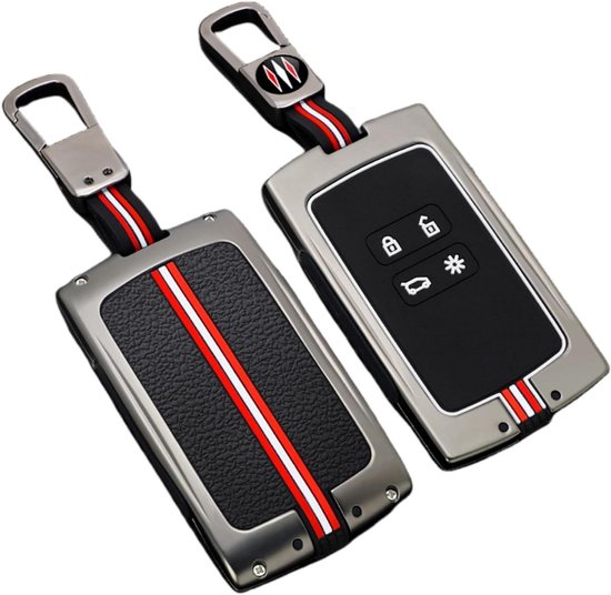 lhoes Zinklegering Compatibel met Renault en Dacia - 4-knops Sleutelhangerhoesjes - Mat + Vierkante Gesp - 2016-2023 van Merkloos