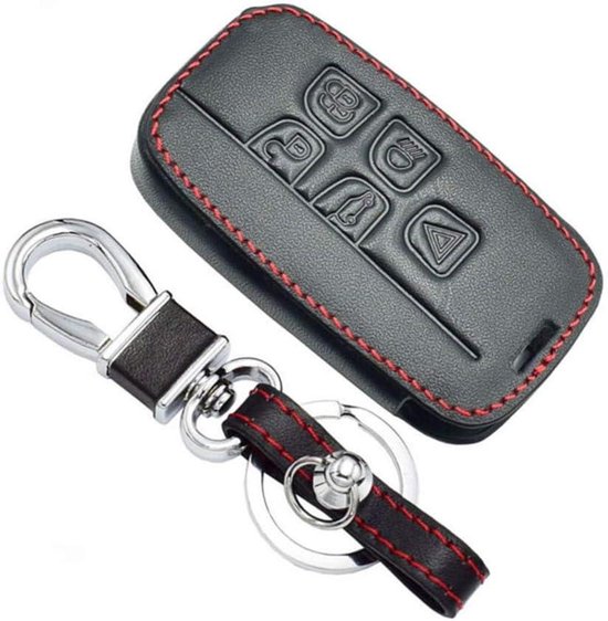 lhoesje van leer voor Land Rover en Jaguar - Beschermhoesje met 5 knoppen van Merkloos