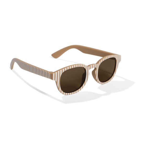 Little Dutch kinderzonnebril Ocean Brown Stripes - bruin gestreepte zonnebril - sunglasses van Merkloos