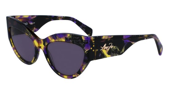 LIU JO LJ787S 017 TEXTURED BLACK YELLOW/PURPLE 55/17/140 Vrouw Zonnebrillen van Merkloos