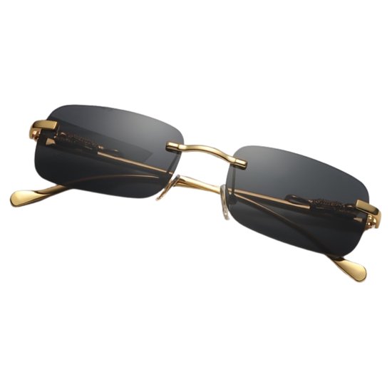 Livano Zonnebril Voor Dames & Heren - Zonnenbrillen - Zonnenbril - Sun Glasses - Sunglasses - Techno Bril - Rave & Festival - Premium Quality - Goud/Grijs van Livano