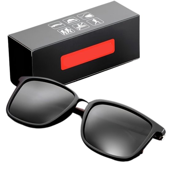 Livano Zonnebril Voor Heren - Piloten Zonnenbrillen - Zonnenbril - Sun Glasses - Sunglasses - Techno Bril - Rave & Festival - Premium Quality - Zwart van Livano
