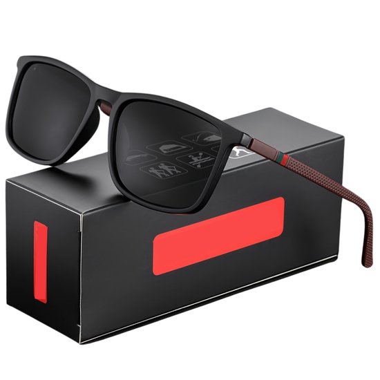 Livano Zonnebril Voor Heren - Zonnenbrillen - Zonnenbril - Sun Glasses - Sunglasses - Techno Bril - Rave & Festival - Premium Quality - Mat Zwart van Livano