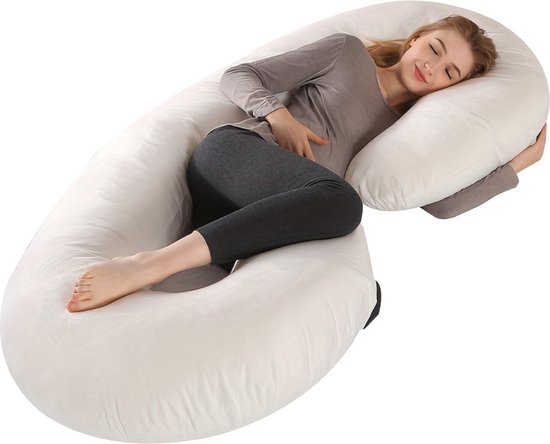 Livano Zwangerschapskussen - Zijslaapkussen - Lichaamskussen - Pregnancy Pillow - Maternity Pillow - Zwangerschapskussen XXL - Wit van Livano