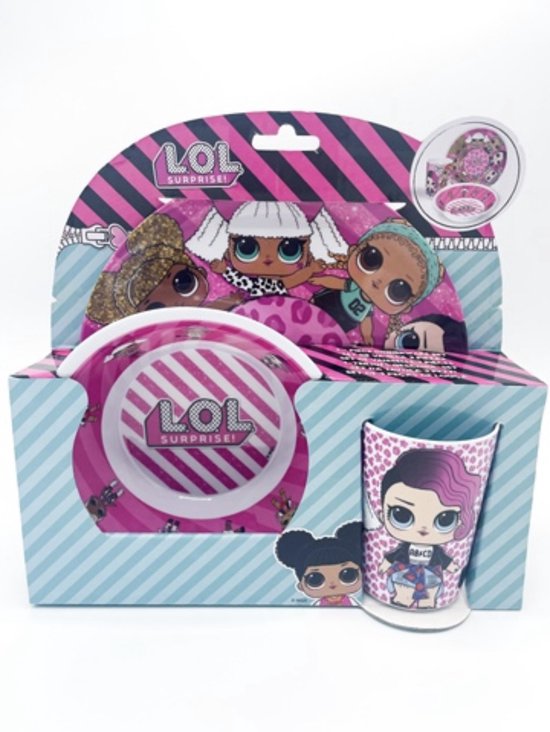 Lol Surprise Lunchset 3 Delig inclusief Bord, Beker & Kom in kadoverpakking! - LOL Surprise servies - Lol surprise kado - van LOL Surprise