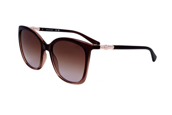 Longchamp 710s Dames Zonnebril Bruin Dark Brown/CAT3 Man van Merkloos