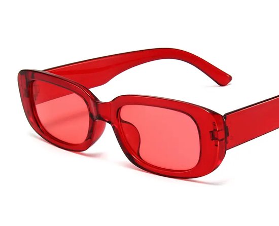 LOUD AND CLEAR® - Brede Zonnebril - Rood - Ronde Bril - Festival Bril - Rave Bril - Techno Bril van LOUD AND CLEAR®