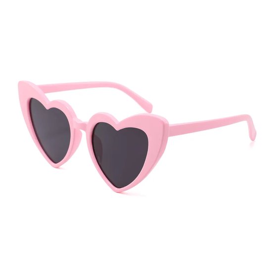 LOUD AND CLEAR® - Hartjes Zonnebril - Hartjes Bril - Hart - Bril - Festival Bril - Roze - Bruiloft van Merkloos