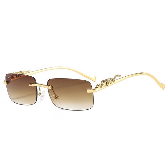 LOUD AND CLEAR® - Heren Zonnebril - Dames Zonnebril - Goud - Bruin - Luipaard Bril - Luxe van LOUD AND CLEAR®
