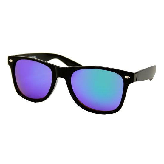 LOUD AND CLEAR® - Heren Zonnebril - Dames Zonnebril - Zwart - Groen Blauw Spiegelglazen - UV400 van LOUD AND CLEAR®