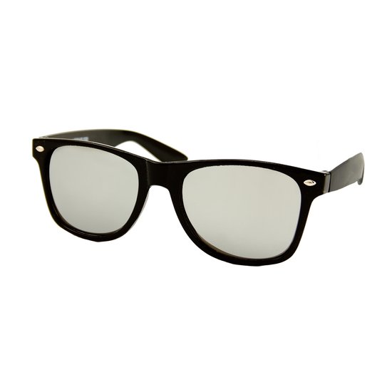 LOUD AND CLEAR® - Heren Zonnebril - Dames Zonnebril - Zwart - Zilver Spiegelglazen - UV400 van LOUD AND CLEAR®