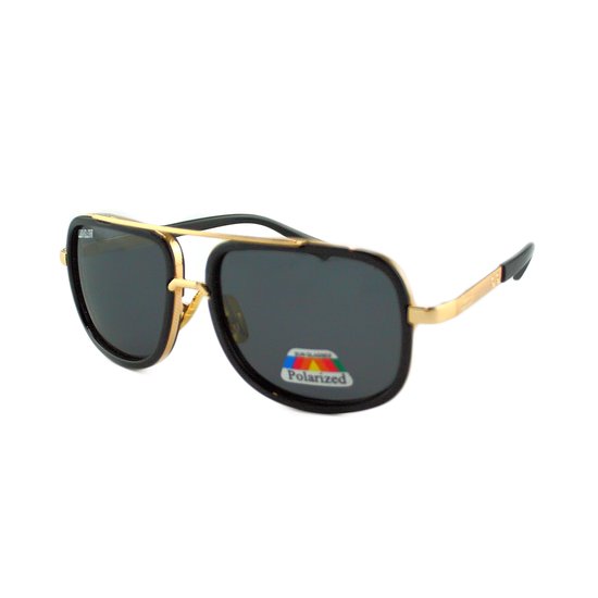 LOUD AND CLEAR® - Heren Zonnebril - Goud - Zwart - Luxe - Gepolariseerd van LOUD AND CLEAR®