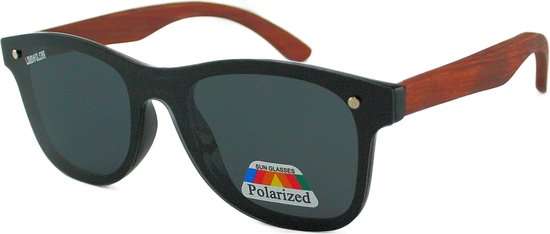 LOUD AND CLEAR® - Heren Zonnebril - Houten Zonnebril - Bamboe - Zwart - Gepolariseerd van LOUD AND CLEAR®
