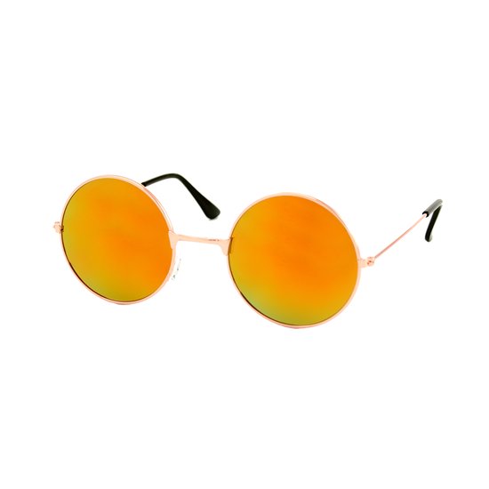 LOUD AND CLEAR® - Hippie Bril - Goud - Spiegel - Oranje - EK - Nederlands Elftal - Ronde Zonnebril - Gabber Bril van LOUD AND CLEAR®