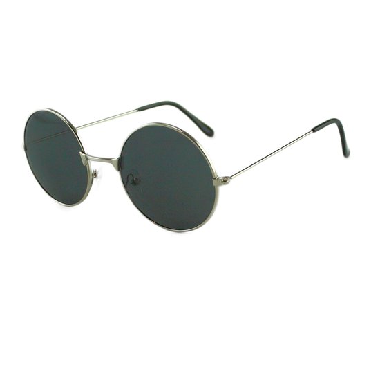 LOUD AND CLEAR® - Hippie Bril - Zilver - Zwart - Ronde Bril - Ronde Zonnebril - Gabber Bril van LOUD AND CLEAR®