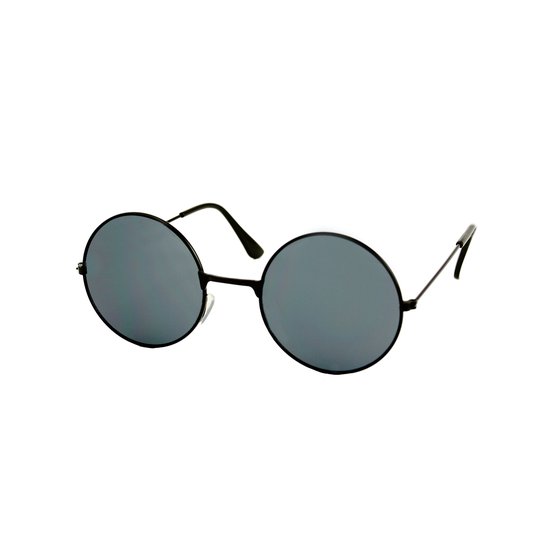 LOUD AND CLEAR® - Hippie Bril - Zwart - Ronde Bril - Ronde Zonnebril - Gabber Bril van LOUD AND CLEAR®