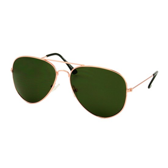 LOUD AND CLEAR® - Piloten Zonnebril Heren Dames Goud - Pilotenbril - Groene Glazen van LOUD AND CLEAR®