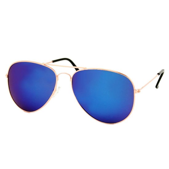 LOUD AND CLEAR® - Piloten Zonnebril - Pilotenbril - Goud - Blauw - Paars - Spiegelglazen - Dames - Heren van LOUD AND CLEAR®