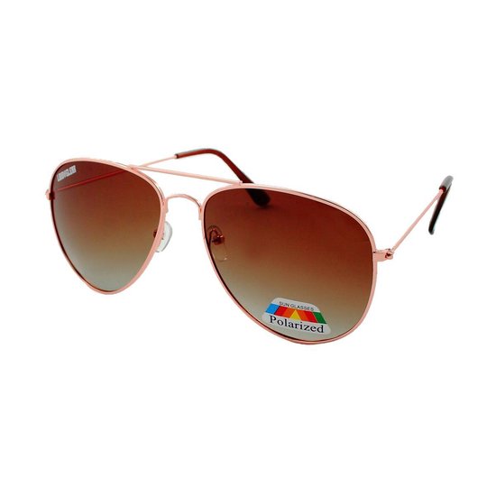 LOUD AND CLEAR® - Piloten Zonnebril - Pilotenbril - Goud - Bruin - Dames - Heren - Gepolariseerd van LOUD AND CLEAR®