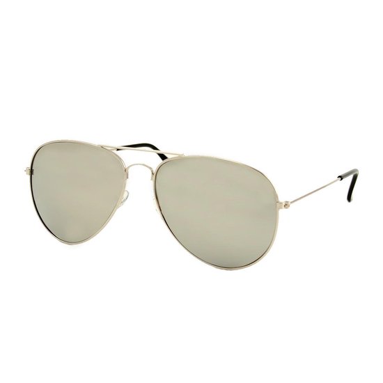 LOUD AND CLEAR® - Piloten Zonnebril - Pilotenbril - Zilver - Spiegelglazen - Dames - Heren van LOUD AND CLEAR®