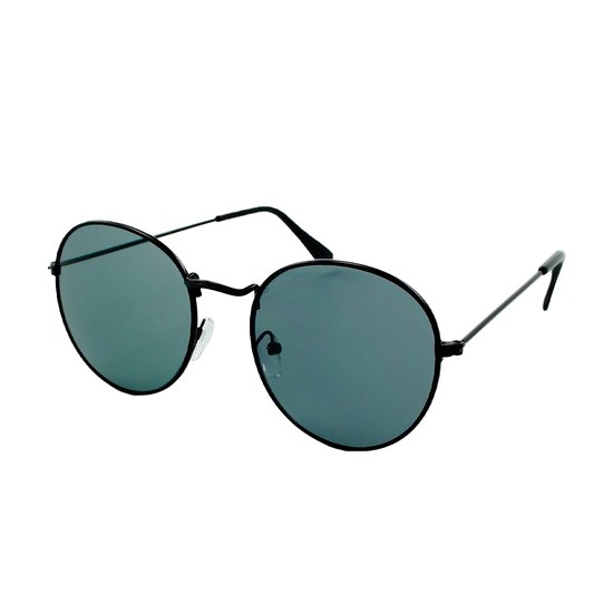 LOUD AND CLEAR® - Retro Zonnebril - Rond - Heren Dames - Zwart - Festival Zonnebril van LOUD AND CLEAR®