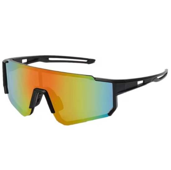 LOUD AND CLEAR® - Zonnebril - Bril - Sport - Fiets - Festival - Zwart - Oranje - Spiegel van LOUD AND CLEAR®