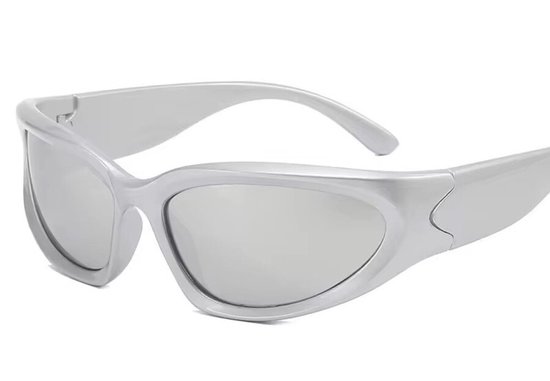 LOUD AND CLEAR® - Zonnebril - Festival Bril - Techno Bril - Rave Bril - Zilver van LOUD AND CLEAR®