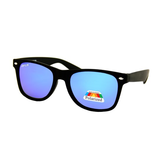 LOUD AND CLEAR® - Zonnebril - Heren - Dames - Zwart - Gepolariseerd - Polariserend - Blauw Spiegel - Festival van LOUD AND CLEAR®