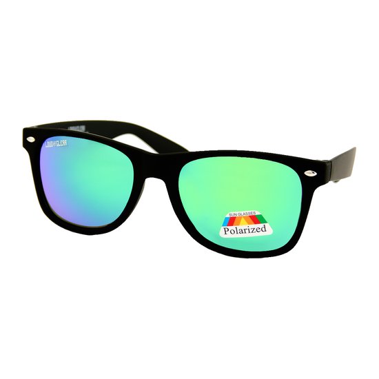 LOUD AND CLEAR® - Zonnebril - Heren - Dames - Zwart - Gepolariseerd - Polariserend - Groen Spiegel - Festival van LOUD AND CLEAR®