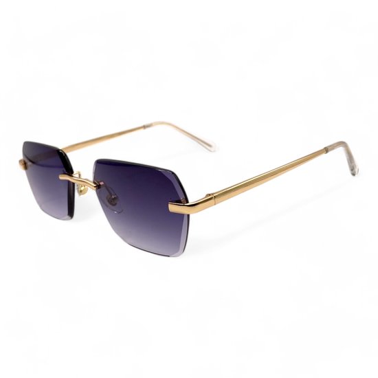Loud and Clear® Zonnebril - Randloze Zonnebril - Festival Bril - Heren - Dames - Goud - Getint van LOUD AND CLEAR®