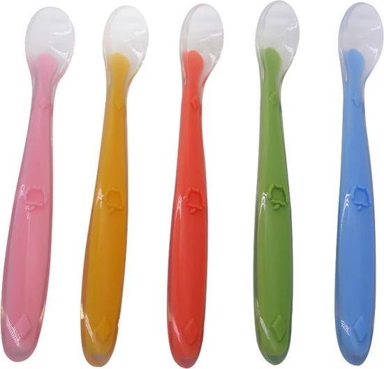 LOUZIR Zachte Siliconen voeding lepel- Babylepel- Baby Feeder- Antibacteriële lepels van LOUZIR