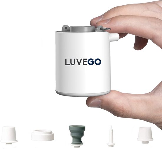 Luvego luchtbed pomp MINI PUMP - Oplaadbare luchtbedpomp - 400LM lantaarn - 3-in-1 van Luvego
