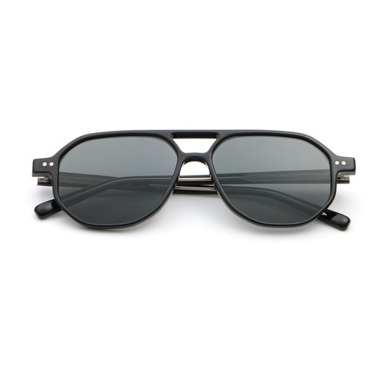 LUXAR Zonnebril Piloot Zwart - Aviator Heren & Dames - Dubbelbrug - UV400 Bescherming van LUXAR