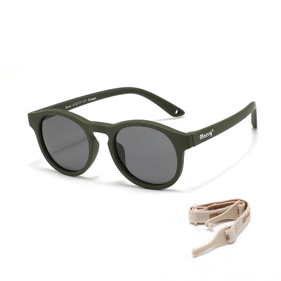 Maesy Baby Zonnebril Bowi - 1 t/m 3 jaar - Elastiek - Flexibel - UV400 Bescherming - Zonnebril Kind - Groen van Maesy