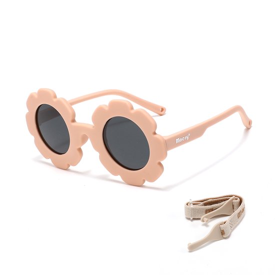 Maesy Baby Zonnebril Fleur - 1 t/m 3 jaar - Elastiek - Flexibel - UV400 Bescherming - Zonnebril Kind Bloem - Licht Roze van Maesy