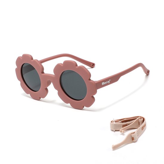 Maesy Baby Zonnebril Fleur - 1 t/m 3 jaar - Elastiek - Flexibel - UV400 Bescherming - Zonnebril Kind Bloem - Paars van Maesy