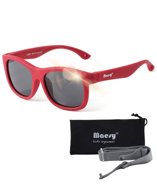 Maesy Baby Zonnebril Luca - 1 t/m 3 jaar - Elastiek - Flexibel - UV400 Bescherming - Zonnebril Kind - Rood van Maesy