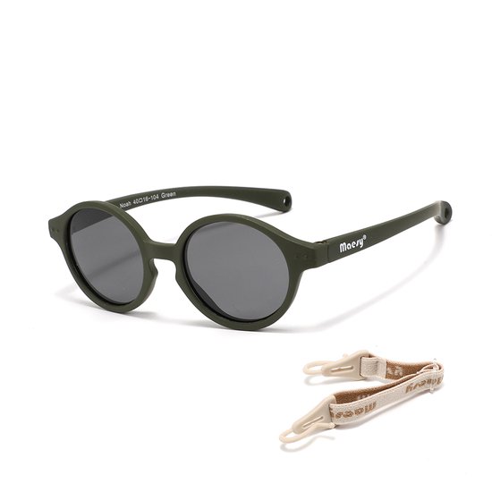 Maesy Baby Zonnebril Noah - 0 t/m 2 Jaar - Elastiek - Flexibel - UV400 Bescherming - Zonnebril Kind - Groen van Maesy