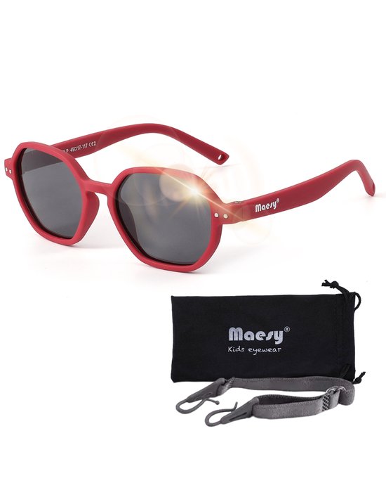 Maesy Baby Zonnebril Yana - 1 t/m 3 jaar - Elastiek - Flexibel - UV400 Bescherming - Zonnebril Kind - Rood van Maesy