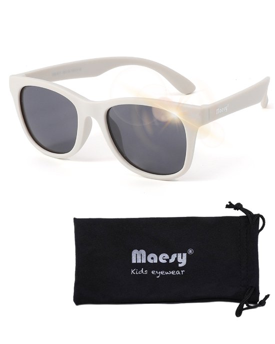 Maesy Kinder Zonnebril Yuki - 6 t/m 12 jaar - Flexibel - UV400 Bescherming - Zonnebril Kind - Beige Ecru van Maesy