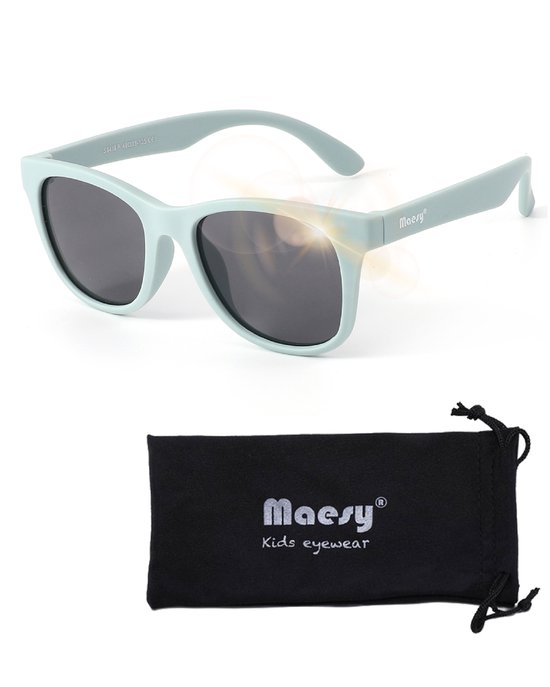 Maesy Kinder Zonnebril Yuki - 6 t/m 12 jaar - Flexibel - UV400 Bescherming - Zonnebril Kind - Licht Blauw van Maesy